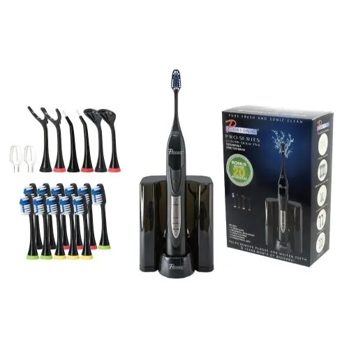PURSONIC S520BK - Pursonic Black Rechargeable Electric Toothbrush with Bonus V