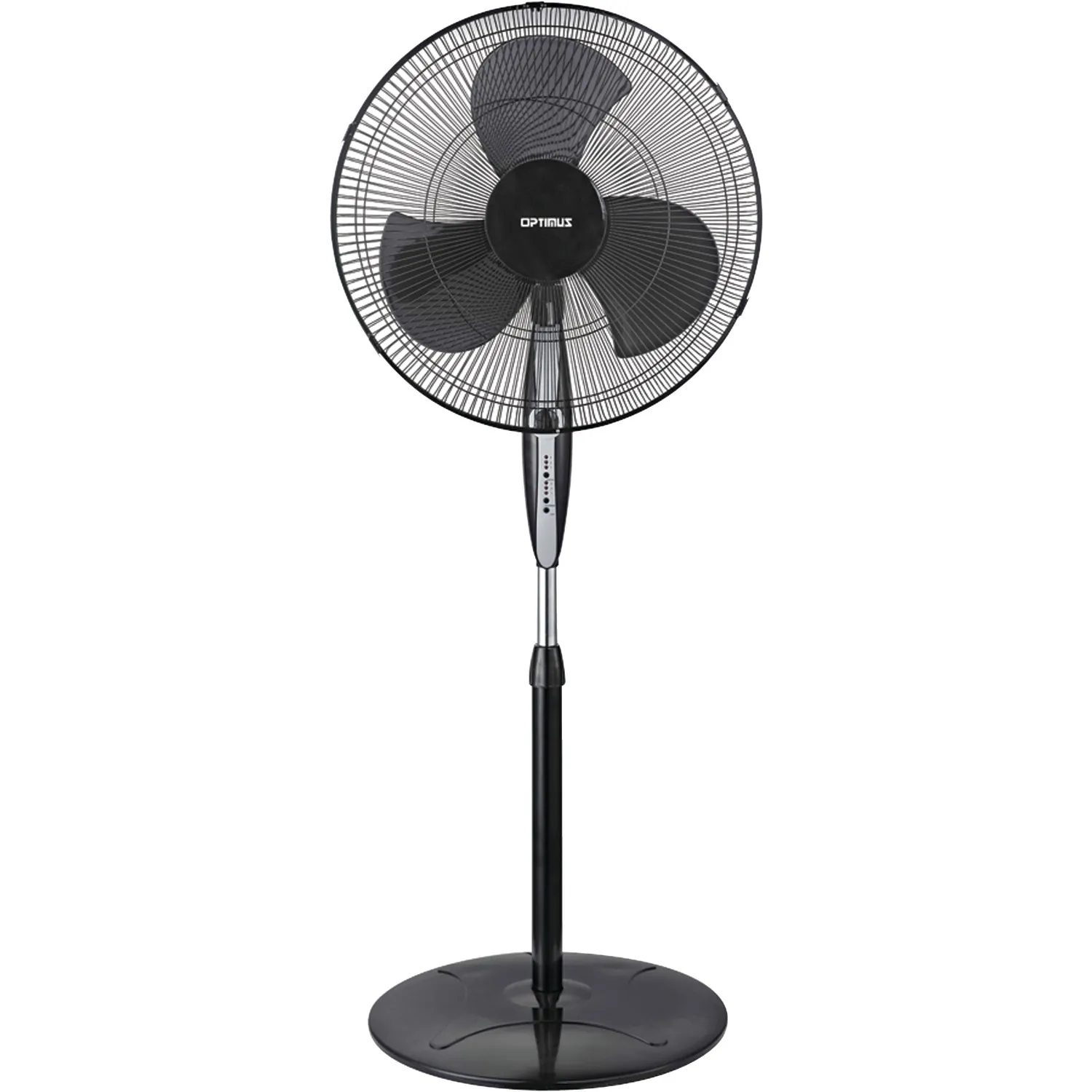 OPTIMUS F-1872BK — Optimus 18 in. Oscillating Stand Fan in Black