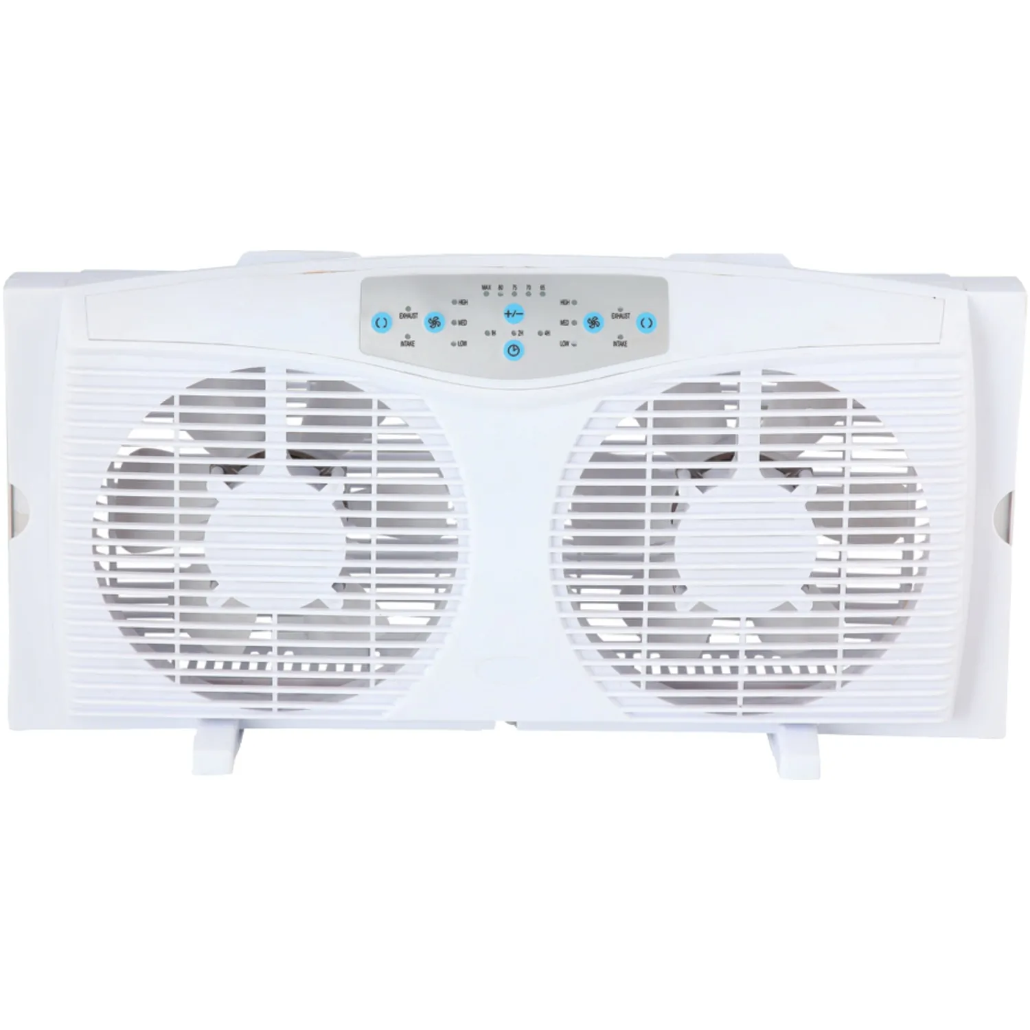 OPTIMUS F-5286 — Optimus F-5286 8 Reversible Twin Window Fan with Thermostat