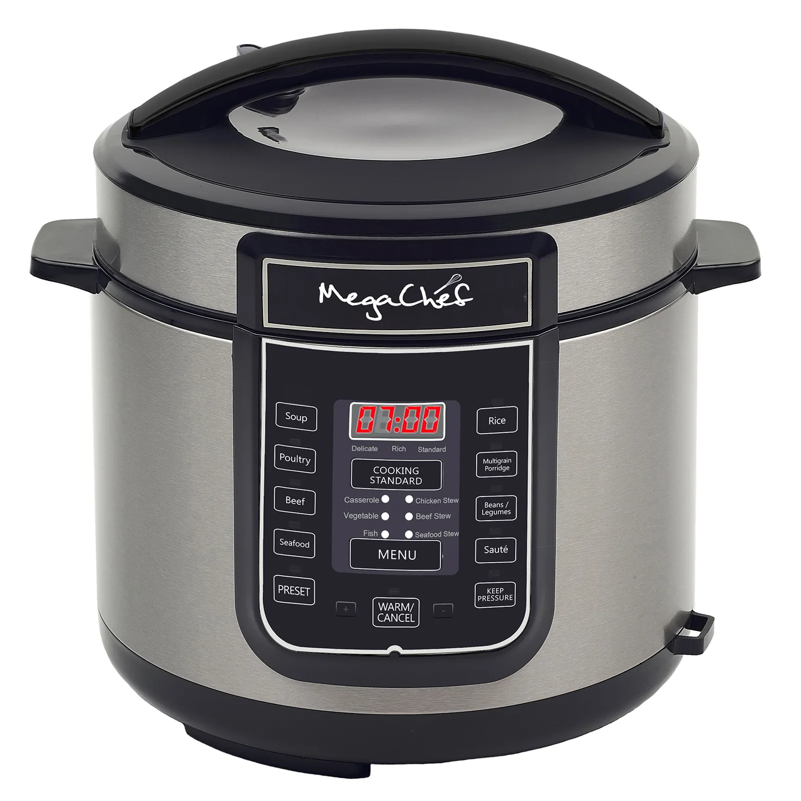 MegaChef MCPR100A — Megachef 6 Quart Digital Pressure Cooker with 14 Pre-set Multi Function Features