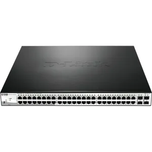 D-Link DGS-1210-52MP — D-LINK 1210 SERIES SMART GIGABIT SWITCH 52-PORT POE, 4 SFP PORTS. 370 W, PORTS 1