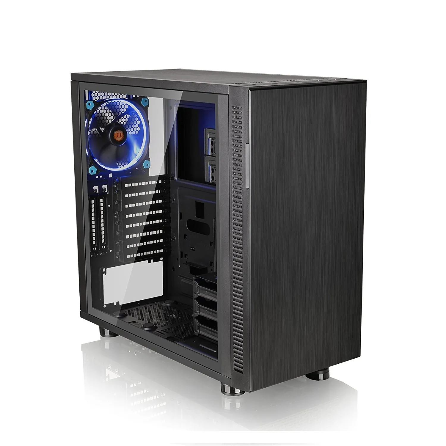 Thermaltake CA-1E3-00M1WN-03 - WITH A DURABLE 4MM THICK TEMPERED GLASS WINDOW, TWO PREINSTA