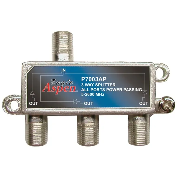 EAGLE ASPEN 500310 — Eagle Aspen 3-Way Splitter 2,600MHz for TV and Internet