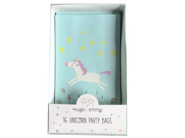 bulk buys PC902 - Hugo & Emmy Unicorn Party Bags - 16 Pack in Turquoise