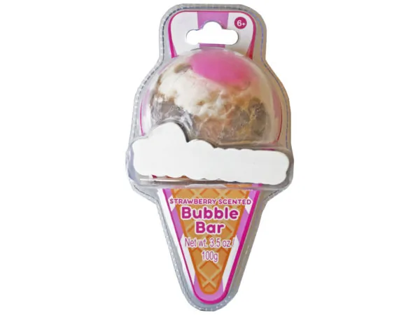 Bulk Buys FB547 — Strawberry-Scented Ice Cream Bath Bubble Bar - Indulge in Bliss