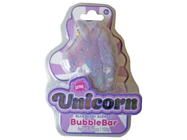 Bulk Buys FB548 — Blueberry Scented Unicorn Bath Bubble Bar - Fun & Relaxation