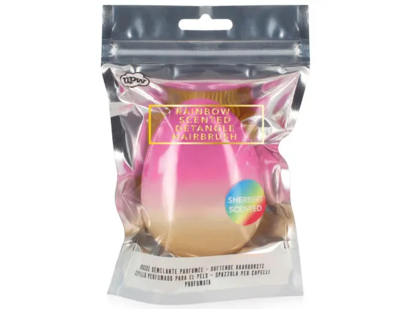 bulk buys CA499 - Colorful Rainbow Detangling Hairbrush with Scent