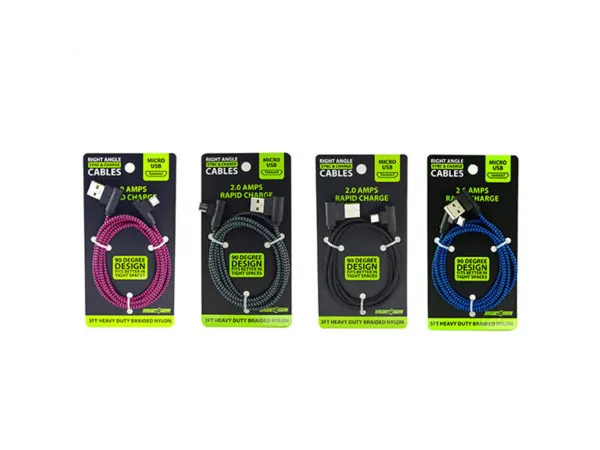 bulk buys EN645 - Gadget Gear 2.0 Amp Rapid Charge Right Angle Micro USB Cable