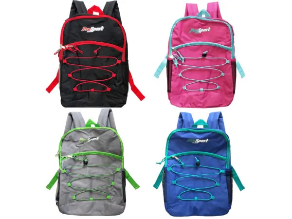 Bulk Buys GE429 — Deluxe Multi-Pocket Backpack with Beverage Holder - Assorted Colors