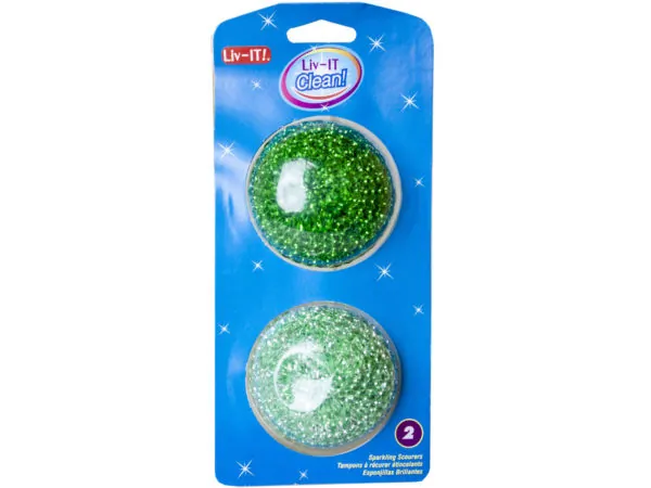 Bulk Buys HF222 — liv-it clean! Sparkling Scourers - Assorted Colors (2 Pack)