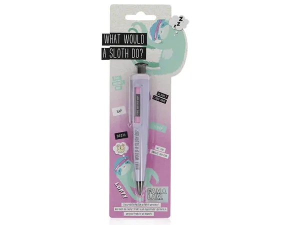 Bulk Buys CA502 — Sloth Choice Click Pen - Fun Gift for Lazy Days