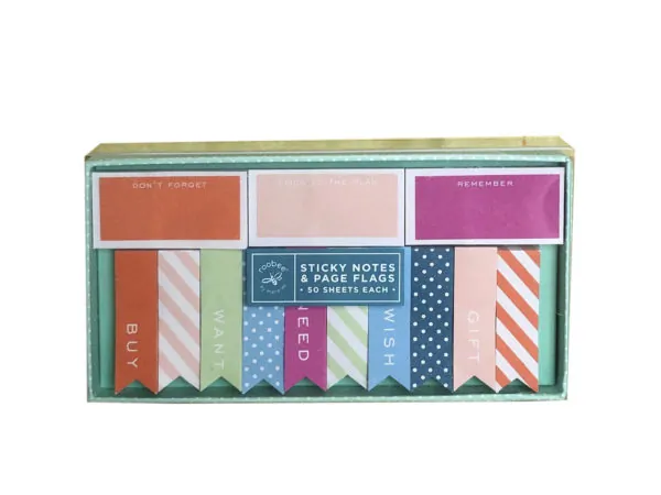 bulk buys CS125 - Colorful Stripes & Dots Flag & Sticky Note Set