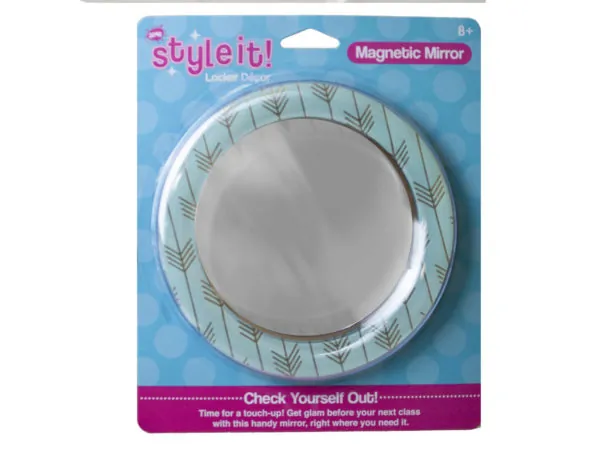 Bulk Buys FB556 — 6-Inch Golden Arrow Magnetic Locker Mirror with Stylish Design