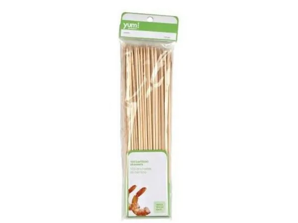 Bulk Buys FD357 — Yum! 100 Count Natural Bamboo BBQ Skewers