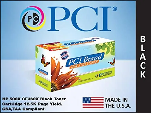 PCI CF360X-PCI — PCI BRAND ECO-FRIENDLY SUSTAINABLE HP 508X CF360X XL BLACK TONER CARTRIDGE 12500