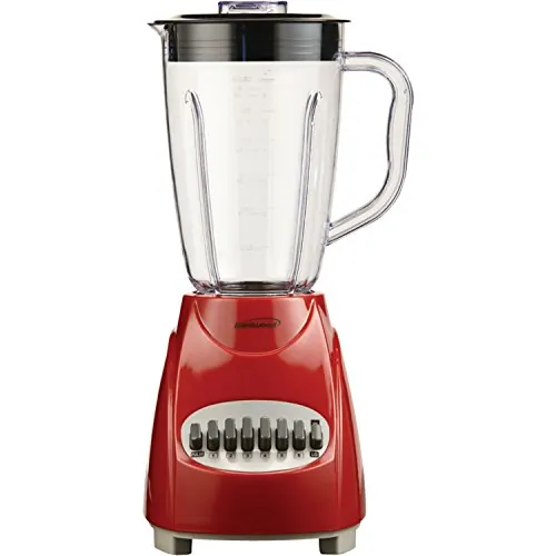 Brentwood JB-220R — Brentwood 12 Speed Blender with Plastic Jar in Red