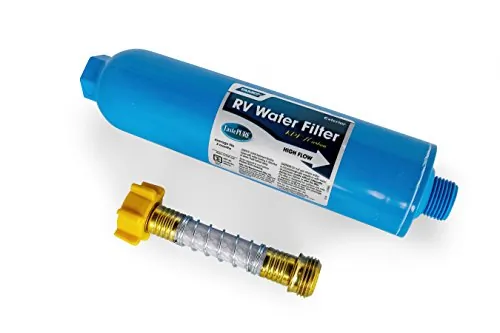 Camco 40043 — Camco TastePURE KDF/Carbon Water Filter w/Flexible Hose Protector