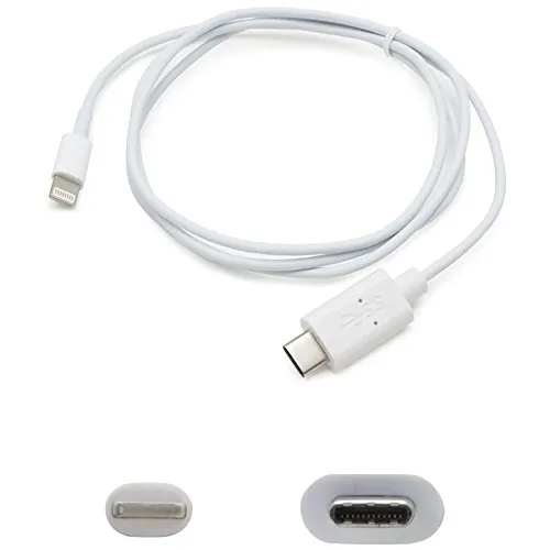 ADDON USBC2LGT1MW — ADDON 1.0M (3.3FT) USB 3.1 TYPE (C) MALE TO LIGHTNING MALE WHITE CABLE