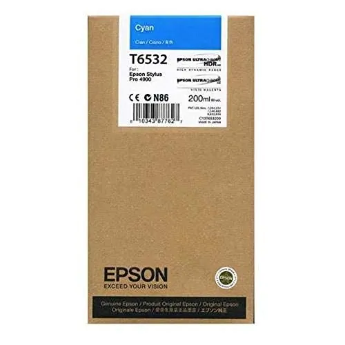 EPSON EPST653200 — Epson Cyan UltraChrome HDR Ink Cartridge (200 ml)