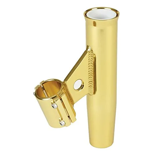 Lees Tackle RA5002GL — Lee's Clamp-On Rod Holder - Gold Aluminum - Vertical Mount - Fits 1.315" O.D. Pipe