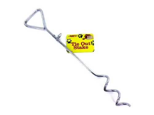 Dukes DI092 — Heavy-Duty Dog Tie-Out Stake with Leash Ring