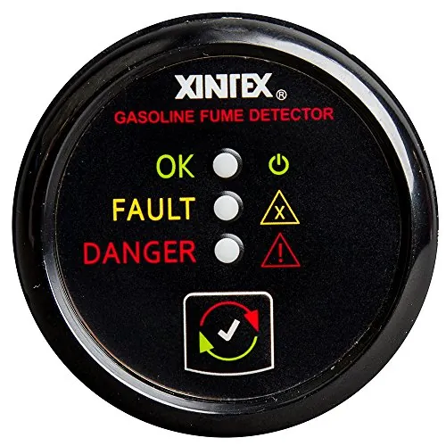 Fireboy-Xintex G-1B-R — Xintex Gasoline Fume Detector & Alarm w/Plastic Sensor - Black Bezel Display