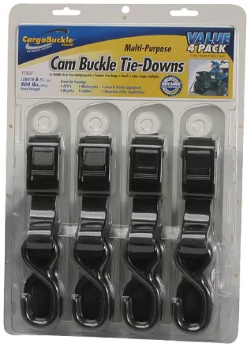 CargoBuckle F12637 — CargoBuckle Cam Buckle Tie-Down Value 4-Pack - 1" x 6'