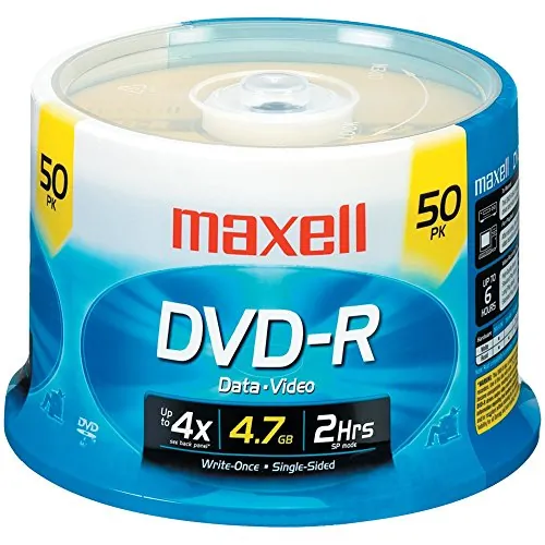 MAXELL 638011 — DVD-R 4.7 GB 16X(MAX) SPINDLE 50PK