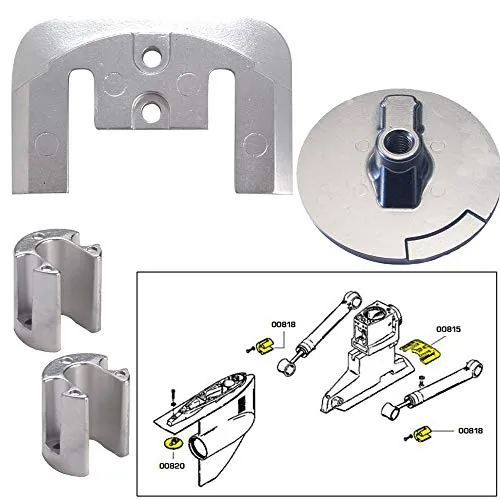 Tecnoseal 20804 — Tecnoseal Anode Kit w/Hardware - Mercury Bravo 2-3 - Zinc