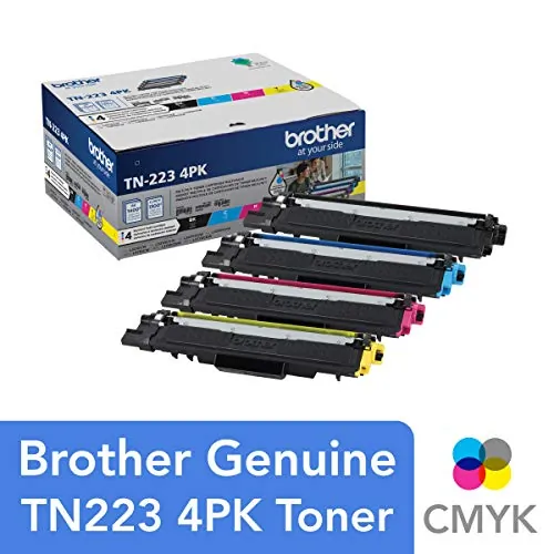 Brother TN2234PK — Genuine Standard-Yield Toner Cartridge Four Pack TN223 4PK - includes one cartridge each of Black, Cyan, Magenta & Yellow Toner, Standard Yield