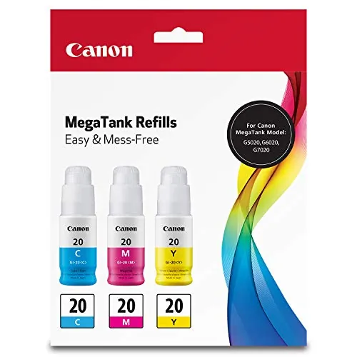 CANON 3394C003 — Canon GI-20 CMY Ink Bottle Value Pack for Printers