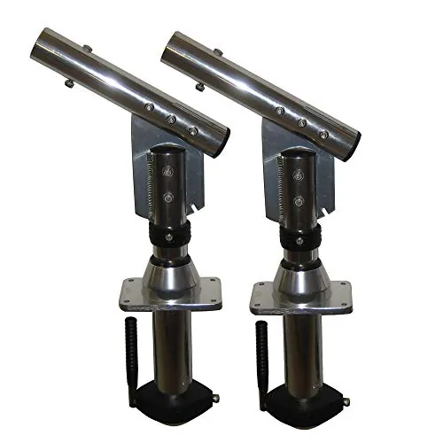 Lees Tackle SW9300 — Lee's Sidewinder Bolt-In Outrigger Mounts, Lay-Down Version - Silver(Pair)