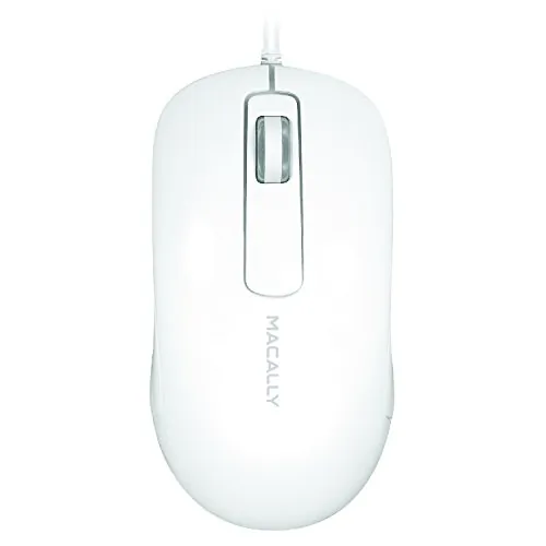 MacAlly ICEMOUSE3 — New Macally 3-Button Optical USB Wired Computer Mouse with 5-Foot Cord, Compatible