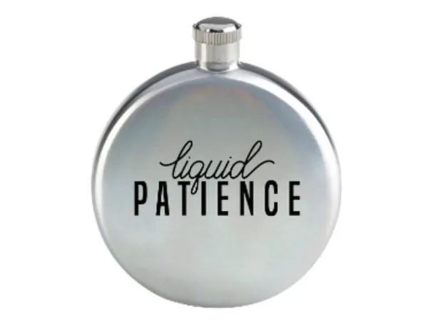 Bulk Buys MK316 — Liquid Patience 3oz Silver Flask - Perfect for Any Occasion