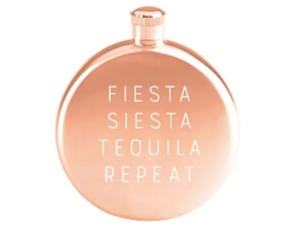 Bulk Buys MK318 — Fiesta Siesta 3 oz Rose Gold Flask - Perfect for Celebrations