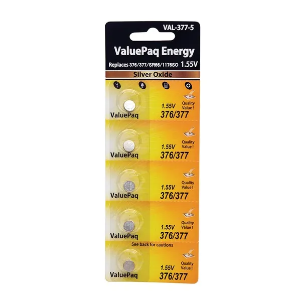Dantona DOTVAL3775 — Dantona 377 Watch Battery 5-Pack for Reliable Power