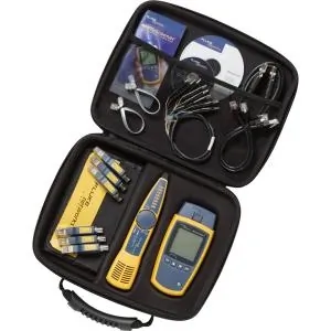 Fluke Networks MS2KIT — (2772451) MicroScanner2 Professional Kit includes: MicroScanner2 Cable Verifier with Main Wiremap Adapter Remote Identifiers #2-7 IntelliTone Pro 200 Probe Shielded Twisted-Pair RJ45 Patch Cord RJ11 Patch Cord Clip-Set RJ45 to 8 Alligator Clip