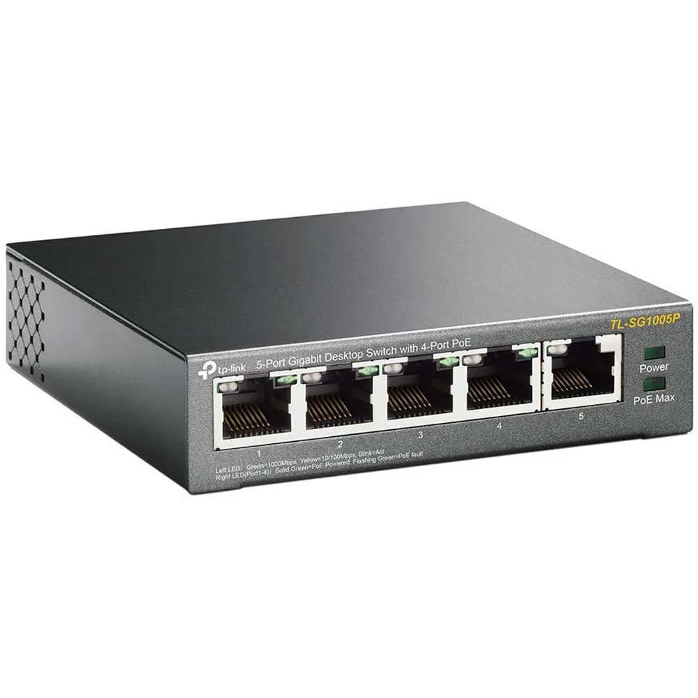 TPLINK TL-SG1005P — 5-PORT DESKTOP SWITCH WITH 4-PORT POE