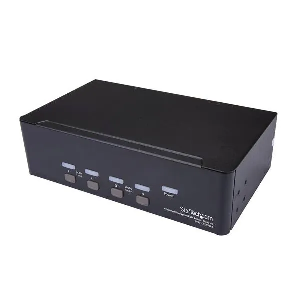 STARTECH SV431DPDDUA2 — THIS 4 PORT DUAL DISPLAYPORT KVM SWITCH COMBINES DUAL 4K 60HZ DISPLAYS WITH KVM