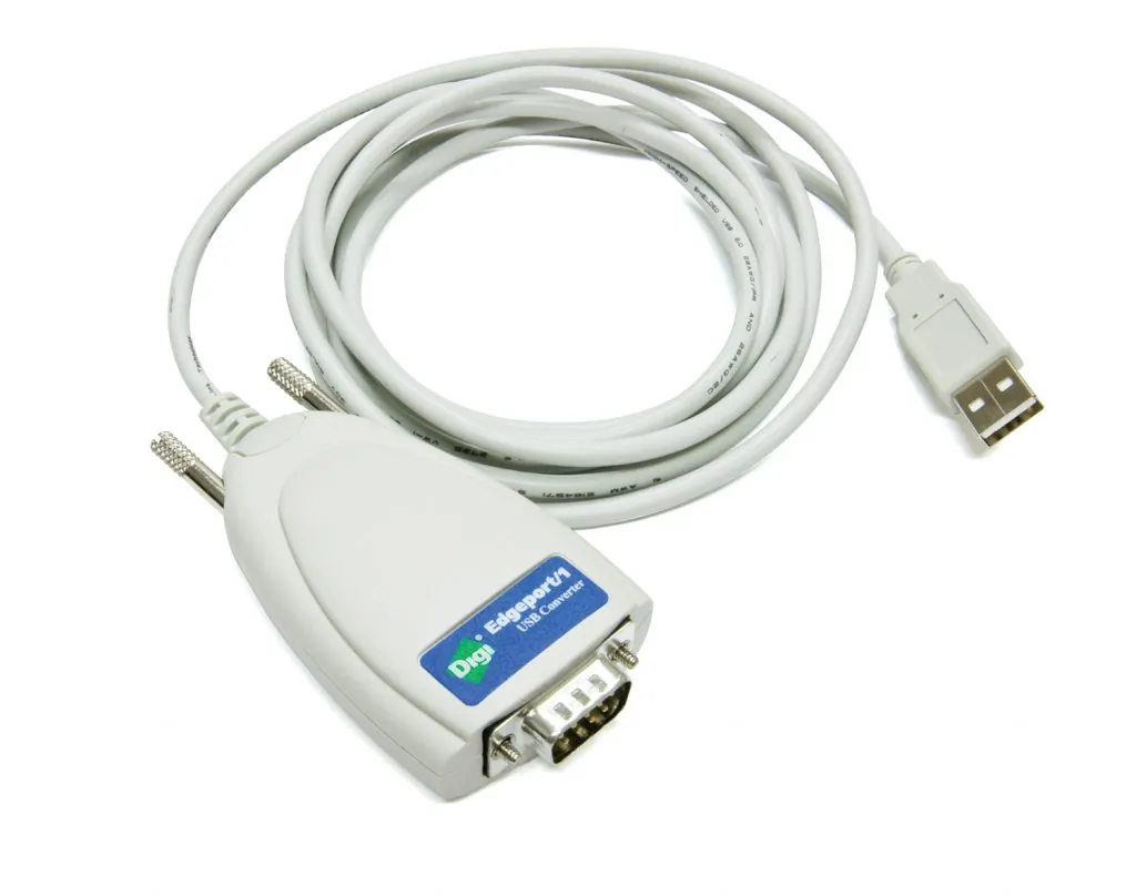 Digi 301-1001-15 — DIGI EDGEPORT 1 PORT RS-232 DB-9 TO USB CONVERTER WITH CAPTIVE 2 METER USB CABLE