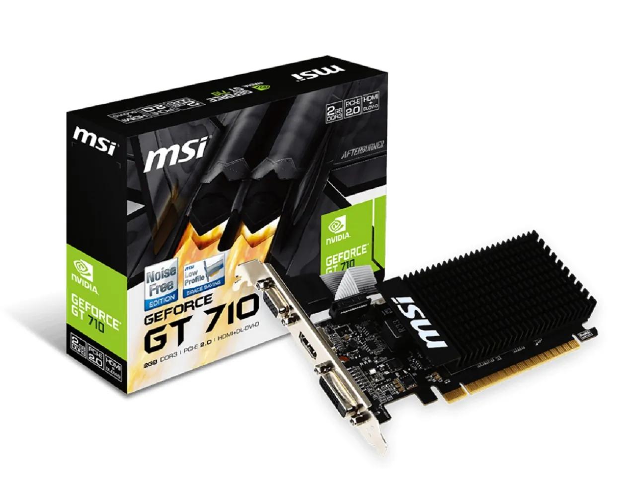 MSI G7102D3P — MSI GT 710 2GD3 LP GeForce GT 710 Graphic Card - 954 MHz Core - 2 GB DDR3 SDRAM - Low-profile - 64 bit Bus Width - Fan Cooler - DirectX 12, OpenGL 4...