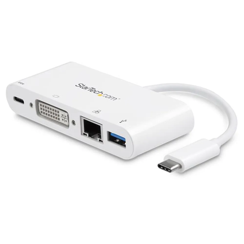 STARTECH DKT30CDVPD — USB-C MULTIPORT ADAPTER W/ DVI-DIGITAL VIDEO 1920X1200 / 1080P (SINGLE LINK)/GBE