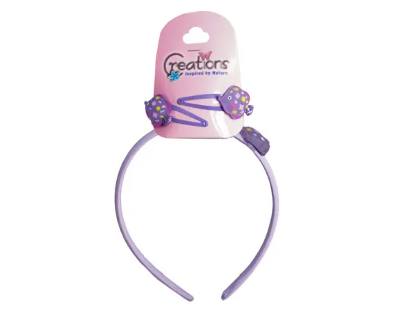Bulk Buys DD373 — 3-Piece Fish-Themed Headband and Clips Set for Kids