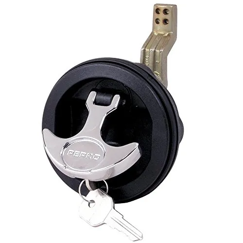 Perko 1091DP1BLK — Perko Surface Mount & Latch - Black Body, Chrome Handle, Offset Cam Bar, 3/4" - 2-3/8"