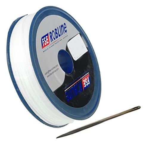 Robline TY-KITW — FSE Robline Waxed Tackle Yarn Whipping Twine Kit w-Needle - White - 0.8mm x 80M