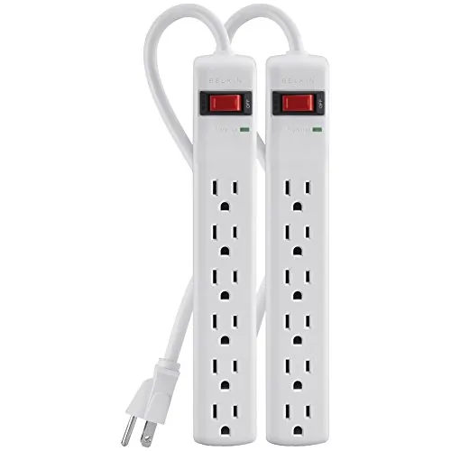Belkin F5C048-2 — 6 OUTLT;200JLS;2CORD, LIFETIME, 2-PACK - LIFETIME PRODUCT WARRANTY, TWO-FOOT HEA