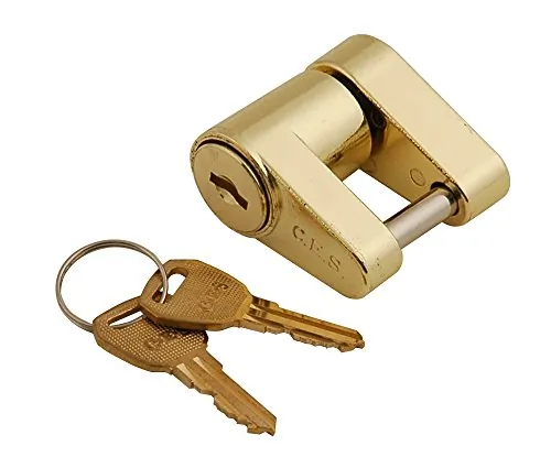 C.E. Smith 00900-40 — Heavy-Duty Brass Trailer Coupler Lock with Keys