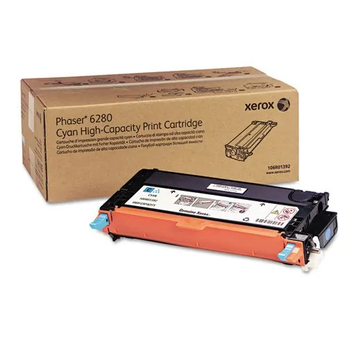 XEROX XER106R01392 — Xerox 106R01392 Cyan Toner Cartridge for Phaser 6280, 6280DN, 6280N - 5900 Pages Yield