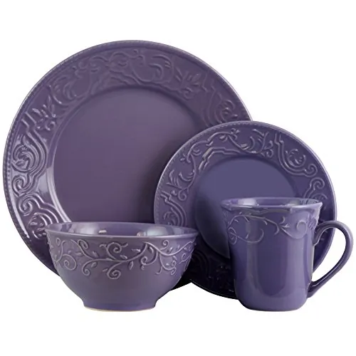 ELAMA ELM-LILAC-FIELDS — Elama Lilac Fields 16-Piece Dinnerware Set