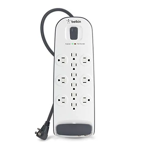 Belkin BV112230-08 — 12-OUTLET SURGE PROTECTOR WITH 8 FT POWER CORD WITH CABLE/SATELLITE AND TELEPHON